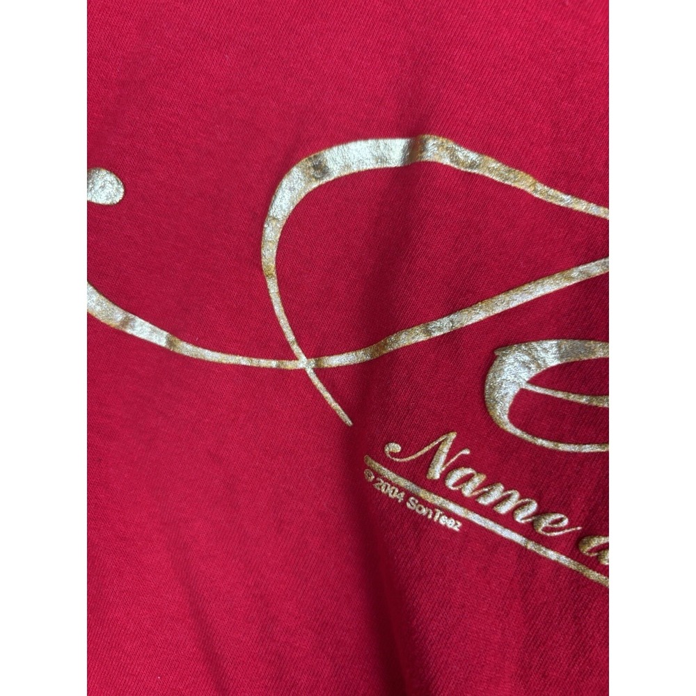 Vintage Jerzees Son Teez T Shirt L Large Red 2004 Gold Name Above All Names 4165 - Picture 4 of 12
